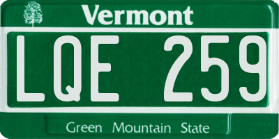 VT license plate LQE259