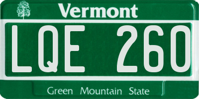 VT license plate LQE260