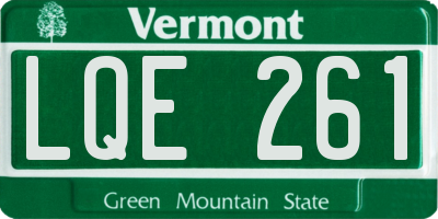 VT license plate LQE261