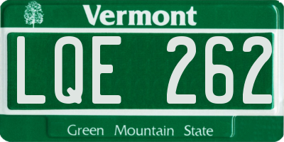 VT license plate LQE262