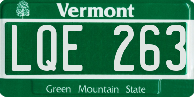 VT license plate LQE263