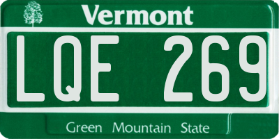 VT license plate LQE269