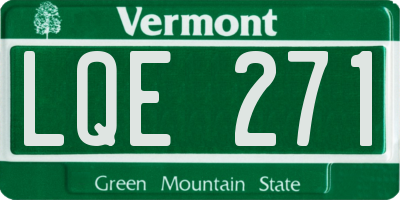 VT license plate LQE271