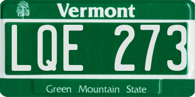 VT license plate LQE273