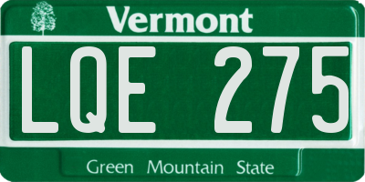 VT license plate LQE275