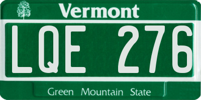 VT license plate LQE276