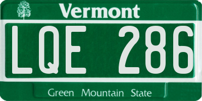 VT license plate LQE286