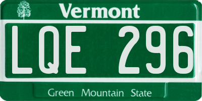VT license plate LQE296