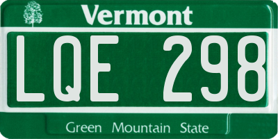 VT license plate LQE298