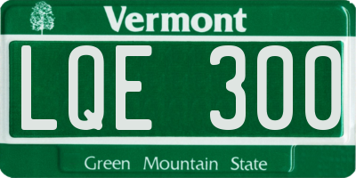 VT license plate LQE300