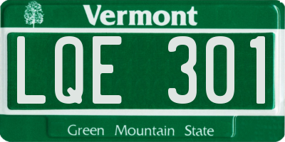VT license plate LQE301