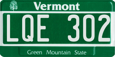 VT license plate LQE302
