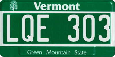 VT license plate LQE303