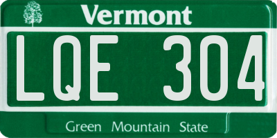 VT license plate LQE304