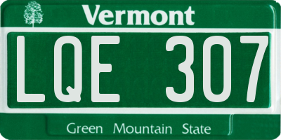 VT license plate LQE307