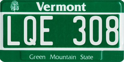 VT license plate LQE308