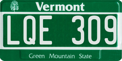 VT license plate LQE309