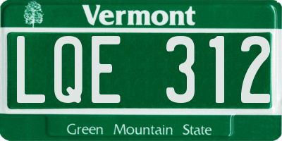 VT license plate LQE312