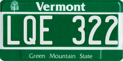 VT license plate LQE322