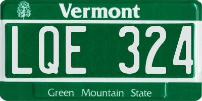 VT license plate LQE324
