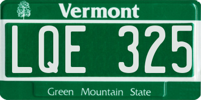 VT license plate LQE325