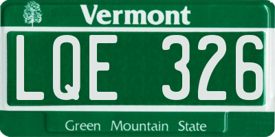 VT license plate LQE326