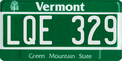 VT license plate LQE329