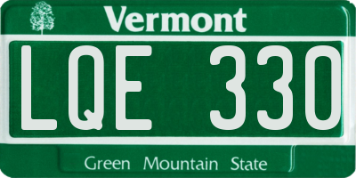 VT license plate LQE330