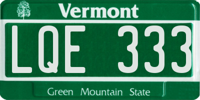 VT license plate LQE333