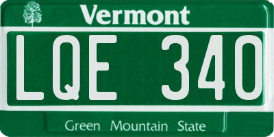 VT license plate LQE340
