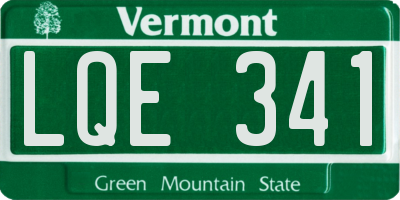 VT license plate LQE341