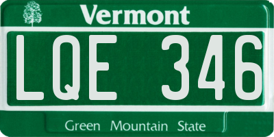 VT license plate LQE346