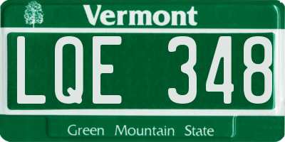 VT license plate LQE348