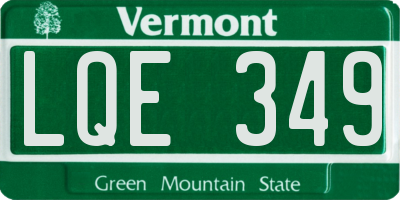VT license plate LQE349