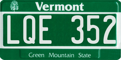 VT license plate LQE352
