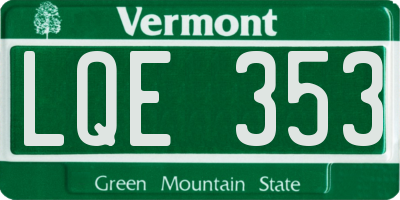 VT license plate LQE353