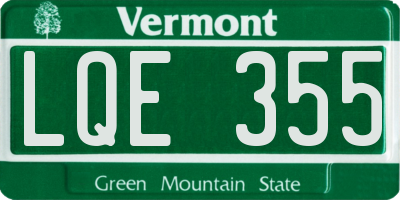 VT license plate LQE355