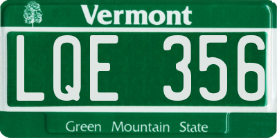 VT license plate LQE356