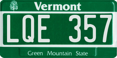 VT license plate LQE357