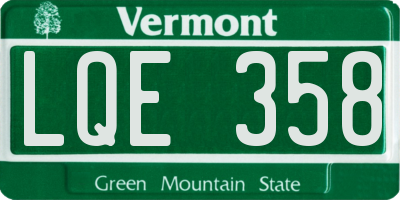 VT license plate LQE358