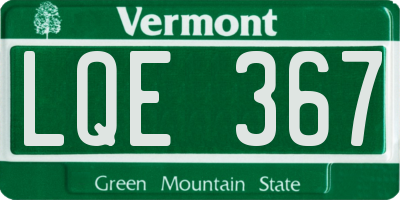 VT license plate LQE367
