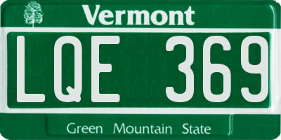 VT license plate LQE369