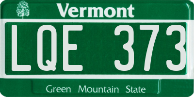 VT license plate LQE373