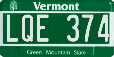 VT license plate LQE374