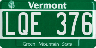 VT license plate LQE376