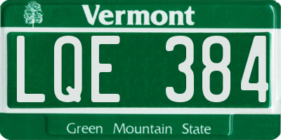 VT license plate LQE384