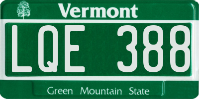VT license plate LQE388
