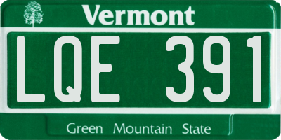 VT license plate LQE391