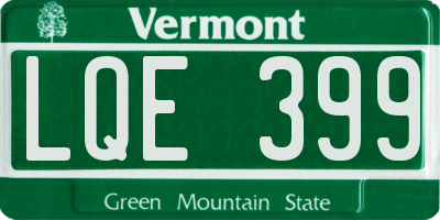 VT license plate LQE399