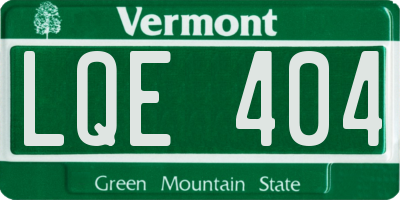 VT license plate LQE404